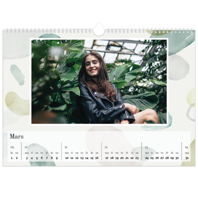 Fotokalender A3 — Akvarellformer [Mars]