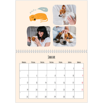 Fotokalender A4 dobbel — Hundepoter og kruseduller