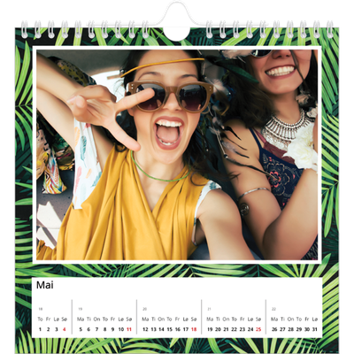 Månedskalender kvadratisk — Botanisk stil [Mai]