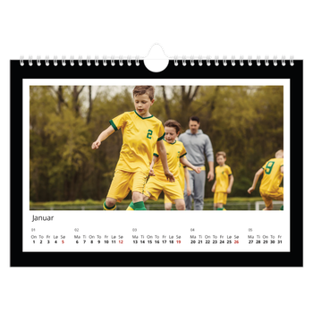 Fotokalender A4 — Svart bakgrunn