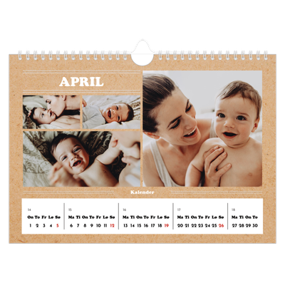 Fotokalender A4 — Magasinstil [April]