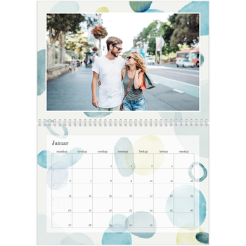 Fotokalender A4 dobbel — Akvarellformer