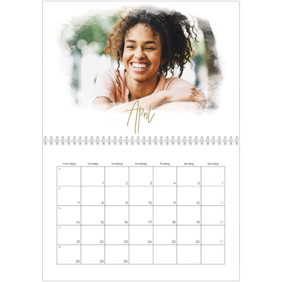 Fotokalender A4 dobbel (30 x 40 cm) — Diffuse bilderammer [April]