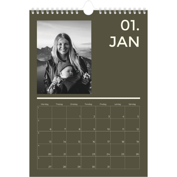 Fotokalender A4 — Moderne og dristig