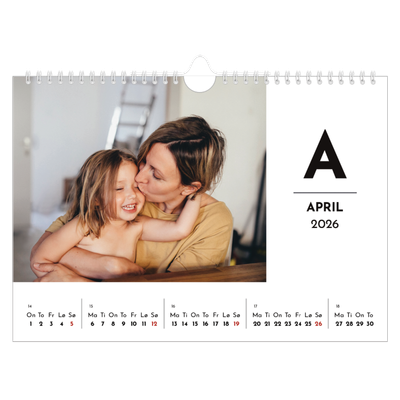 Fotokalender A4 — Bokstav i fokus [April]