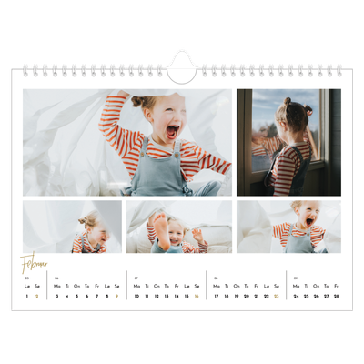 Fotokalender A4 — Håndskrevet måned [Februar]