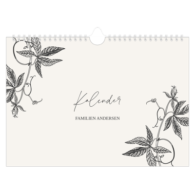 Fotokalender A4 — Blekk & blomst [kalender-forside]
