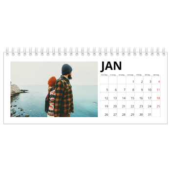 Bordkalender med foto — Hvit kalender