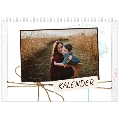 Fotokalender A4 dobbel (30 x 40 cm) — Blomsterpapir [kalender-forside]