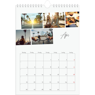Fotokalender A4 (20 x 30 cm) — Byferie (hvit) [April]