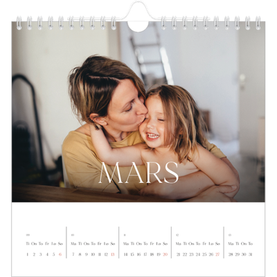 Månedskalender kvadratisk — Tolv store måneder [Mars]