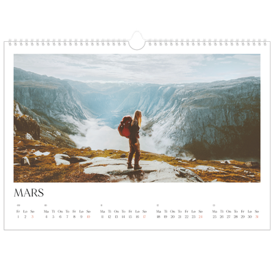 Fotokalender A3 — Surfing i solnedgang [Mars]