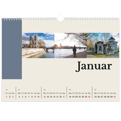 Fotokalender A3 — Verdens severdigheter [Januar]