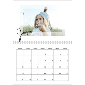 Fotokalender A4 dobbel — Transparente rammer