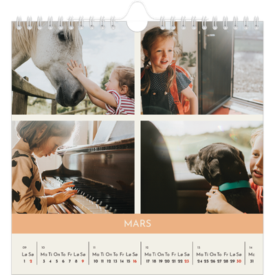 Månedskalender kvadratisk — Pastellkapitler [Mars]