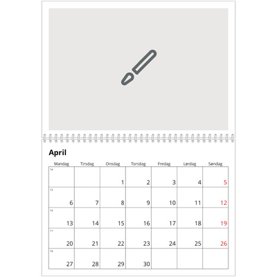 Fotokalender A4 dobbel (30 x 40 cm) — Design selv [April]