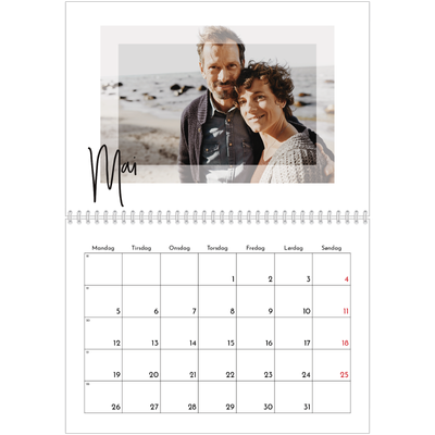 Fotokalender A4 dobbel (30 x 40 cm) — Transparente rammer [kalender-forside]