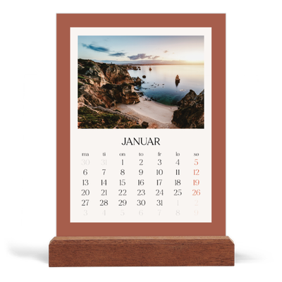 Bordkalender med trestativ - Stående — Klassiske farger [Januar]