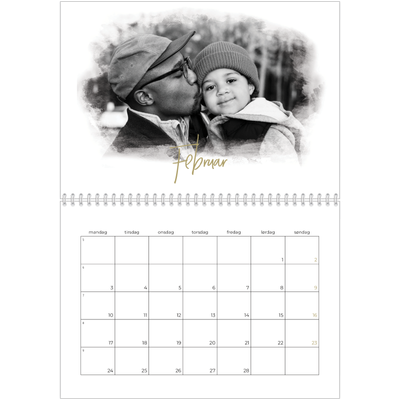 Fotokalender A4 dobbel (30 x 40 cm) — Diffuse bilderammer [Februar]