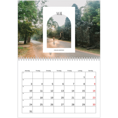 Fotokalender A4 dobbel (30 x 40 cm) — Den åpne buen [Mai]