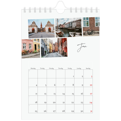 Fotokalender A5 — Byferie (hvit) [Januar]