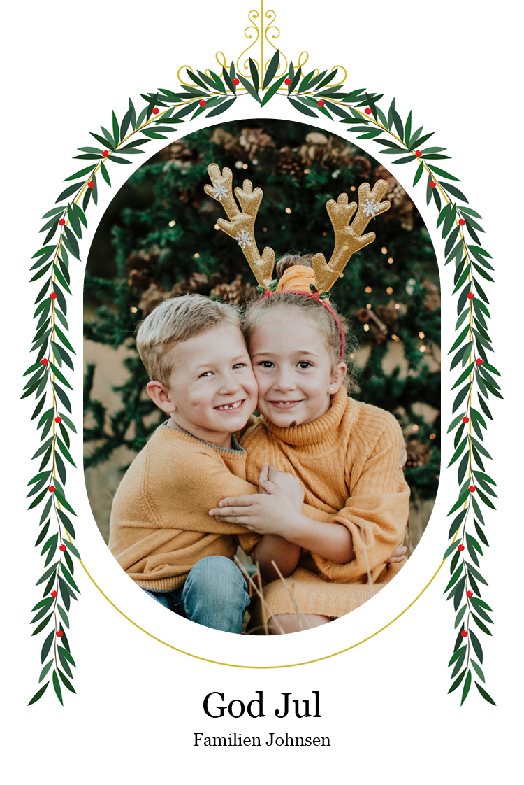 Fotokort — Drapert krans