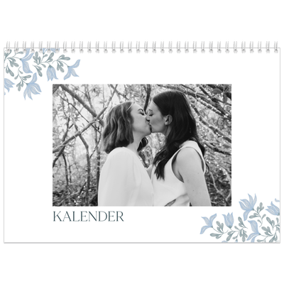 Fotokalender A4 dobbel (30 x 40 cm) — Elegant blomstret [kalender-forside]