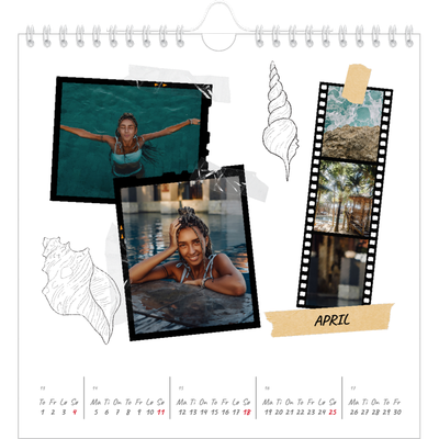 Månedskalender kvadratisk — Scrapbook stil [April]