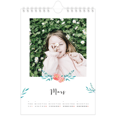 Fotokalender A5 — Blomsterillustrasjoner [Mars]
