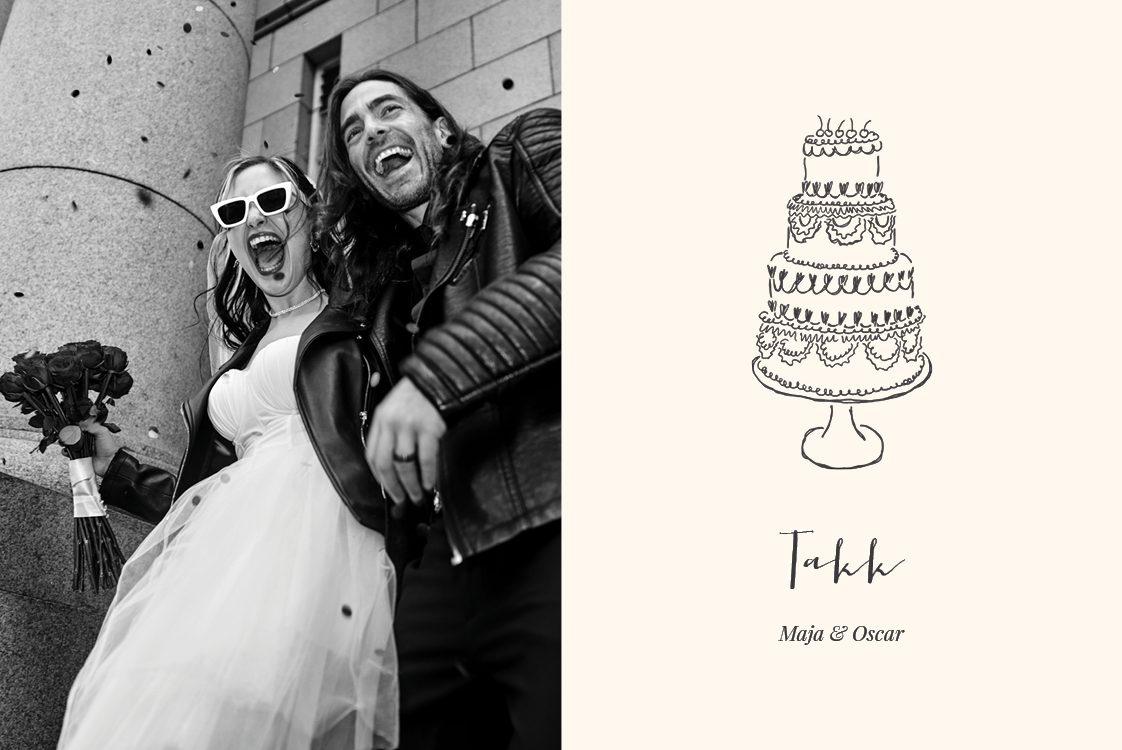 Takkekort — Bryllupskruseduller