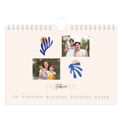 Fotokalender A5 — Minimalistisk korall [Februar]