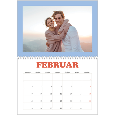 Fotokalender A4 dobbel (30 x 40 cm) — Retro rammer [Februar]