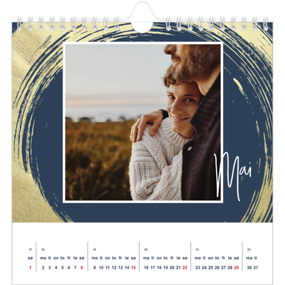 Månedskalender kvadratisk — Gylne penselstrøk [kalender-forside]