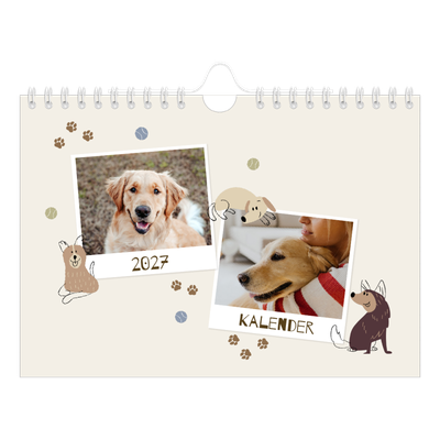 Fotokalender A5 — Leken valp [kalender-forside]