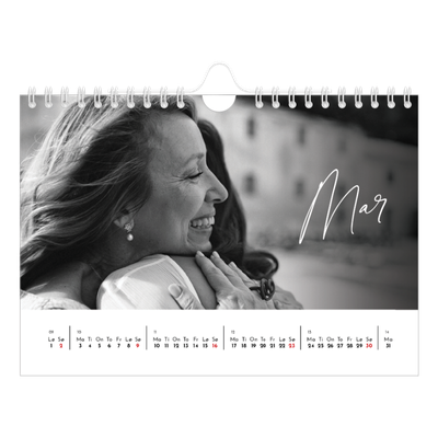 Fotokalender A5 — Elegant skrift [Mars]