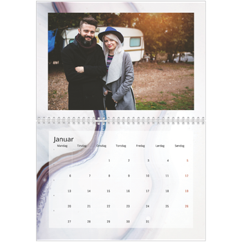 Fotokalender A4 dobbel — Marmorpapir