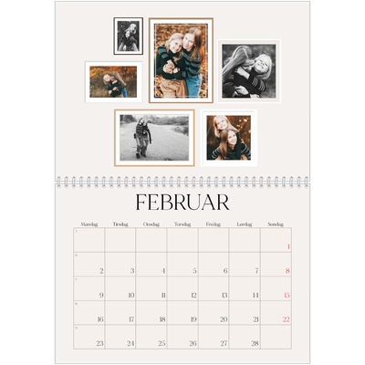 Fotokalender A4 dobbel (30 x 40 cm) — Bildevegg [Februar]
