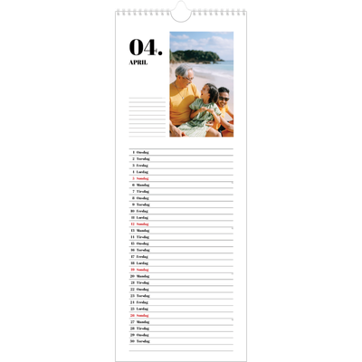 Fotokalender smal  — Serif og øyeblikk [April]