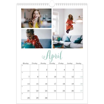 A3 Månedskalender — Hallo verden [April]