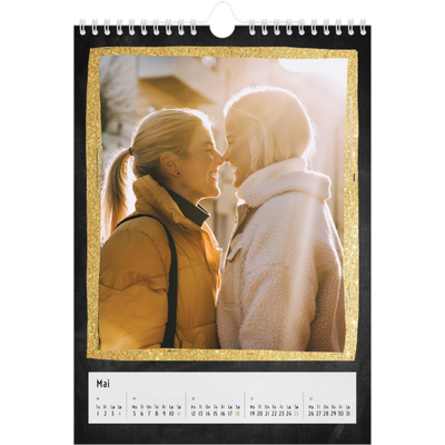 Fotokalender A4 (20 x 30 cm) — Rammer med glitter [kalender-forside]