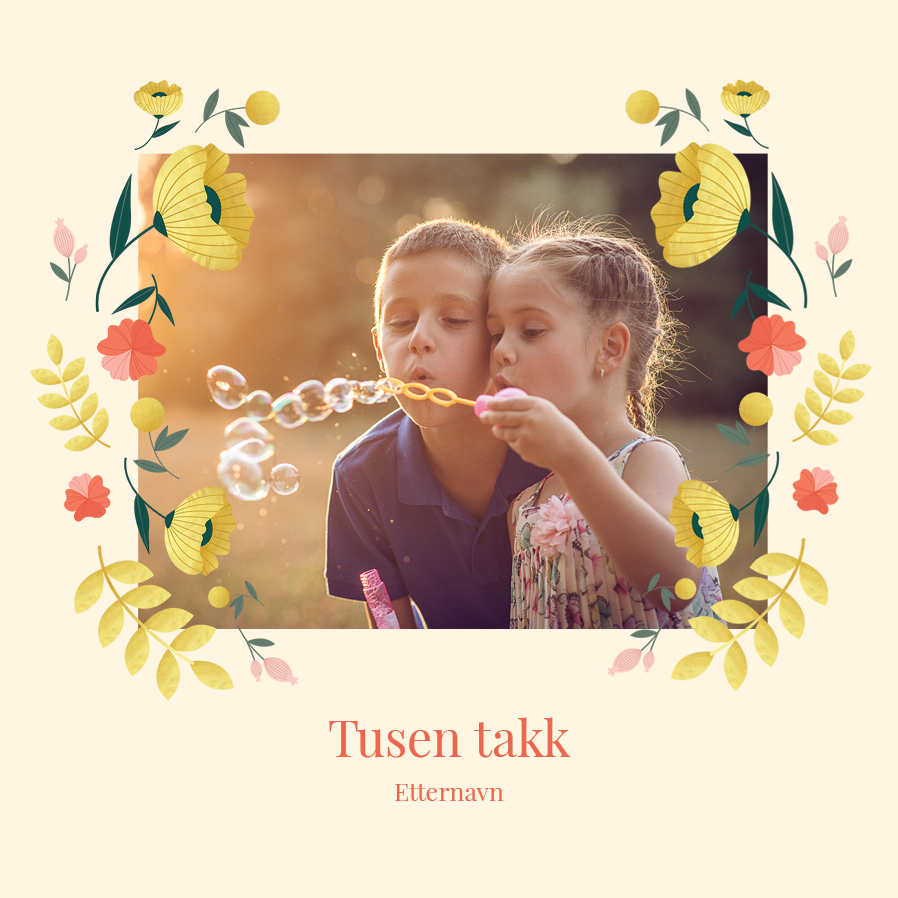 Takkekort — Flytende blomster