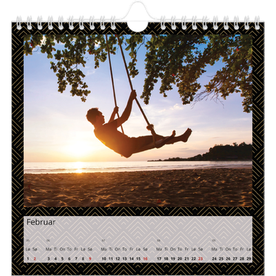 Månedskalender kvadratisk — Geometrisk [Februar]