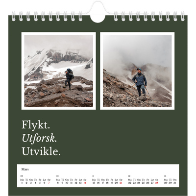 Månedskalender kvadratisk — Redaksjonell Jord [Mars]