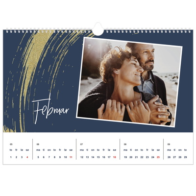 Fotokalender A3 — Gylne penselstrøk [Februar]