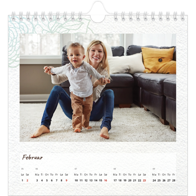 Månedskalender kvadratisk — Blomsterpapir [Februar]