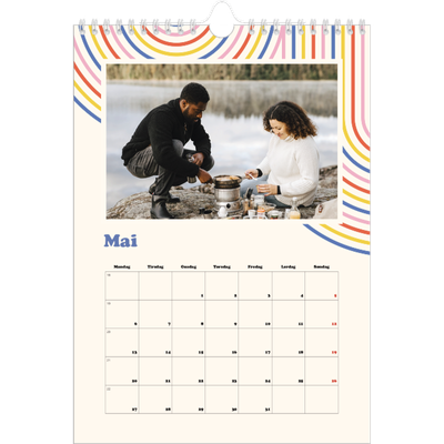 Fotokalender A4 (20 x 30 cm) — Retro striper [kalender-forside]