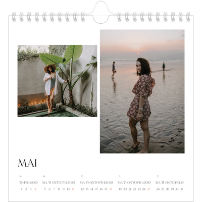 Månedskalender kvadratisk — Surfing i solnedgang [kalender-forside]