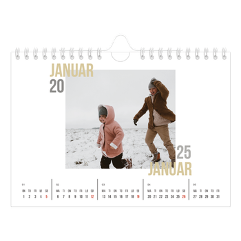 Fotokalender A5 — Dublett tekst
