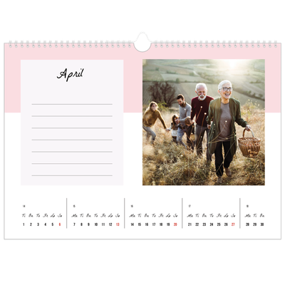 Fotokalender A3 — Kalender med "To do"-liste [April]