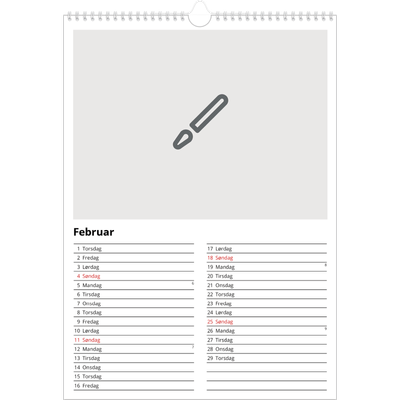 A3 Månedskalender — Design selv [Februar]